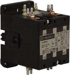 Square D - 2 Pole, 90 Amp Inductive Load, 110 Coil VAC at 50 Hz and 120 Coil VAC at 60 Hz, Definite Purpose Contactor - Phase 1 Hp:  20 at 230 VAC, 7.5 at 115 VAC, 120 Amp Resistive Rating, CE, CSA, UL Listed - Eagle Tool & Supply