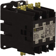 Square D - 3 Pole, 50 Amp Inductive Load, 24 Coil VAC at 50/60 Hz, Definite Purpose Contactor - Phase 1 and Phase 3 Hp:  10 at 230 VAC, 15 at 230 VAC, 3 at 115 VAC, 30 at 460 VAC, 30 at 575 VAC, 65 Amp Resistive Rating, CE, CSA, UL Listed - Eagle Tool & Supply