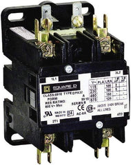 Square D - 2 Pole, 30 Amp Inductive Load, 208 to 240 Coil VAC at 60 Hz and 220 Coil VAC at 50 Hz, Definite Purpose Contactor - Phase 1 Hp:  2 at 115 VAC, 5 at 230 VAC, 40 Amp Resistive Rating, CE, CSA, UL Listed - Eagle Tool & Supply