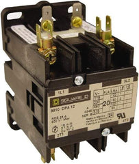 Square D - 2 Pole, 25 Amp Inductive Load, 208 to 240 Coil VAC at 60 Hz and 220 Coil VAC at 50 Hz, Definite Purpose Contactor - Phase 1 Hp:  2 at 115 VAC, 5 at 230 VAC, 35 Amp Resistive Rating, CE, CSA, UL Listed - Eagle Tool & Supply