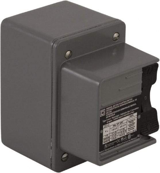 Square D - 3 Poles, 30 Amp, NEMA, Enclosed Toggle Manual Motor Starter - 1 hp at 90 VDC, 10 hp at 460 VAC, 10 hp at 575 VAC, 1-1/2 hp at 230 VDC, 2 hp at 115 VAC, 2 hp at 115 VDC & 7-1/2 hp at 230 VAC, CE, CSA, NEMA 4 & UL Listed - Eagle Tool & Supply