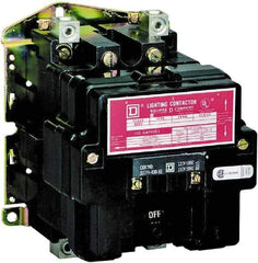 Square D - No Enclosure, 2 Pole, Electrically Held Lighting Contactor - 100 A (Tungsten), 220 VAC at 50 Hz, 240 VAC at 60 Hz - Eagle Tool & Supply