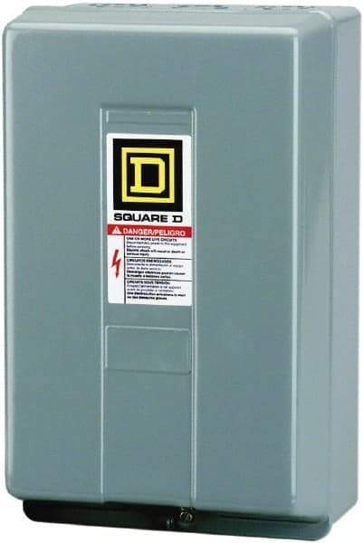 Square D - 1 NEMA Rated, 10 Pole, Electrically Held Lighting Contactor - 20 A (Tungsten), 30 A (Fluorescent), 277 VAC at 60 Hz, 10NO Contact Configuration - Eagle Tool & Supply