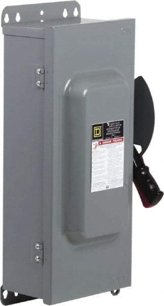 Square D - 100 Amp, 600 VAC/VDC, 3 Pole Nonfused Safety Switch - NEMA 12 & 3R, 40 hp at 600 VAC, 50 hp at 600 VDC (Single Phase), 100 hp at 600 VAC, 50 hp at 600 VDC (Triple Phase) - Eagle Tool & Supply
