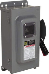 Square D - 60 Amp, 600 VAC/VDC, 3 Pole Nonfused Safety Switch - NEMA 12 & 3R, 30 hp at 600 VAC (Single Phase), 60 hp at 600 VAC, 30 hp at 600 VDC (Triple Phase) - Eagle Tool & Supply