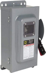 Square D - 60 Amp, 600 VAC, 600 VDC, 3 Pole Fused Safety Switch - NEMA 12 & 3R, 20 hp at 480 VDC (Single Phase), 50 hp at 600 VAC, 30 hp at 600 VDC (Triple Phase) - Eagle Tool & Supply