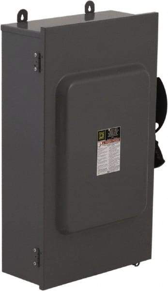 Square D - 200 Amp, 600 VAC/VDC, 3 Pole Fused Safety Switch - NEMA 12 & 3R, 50 hp at 600 VAC, 50 hp at 600 VDC (Single Phase), 150 hp at 600 VAC, 50 hp at 600 VDC (Triple Phase), 3PST Contact Form - Eagle Tool & Supply