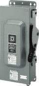 Square D - 100 Amp, 600 VAC/VDC, 3 Pole Fused Safety Switch - NEMA 12 & 3R, 30 hp at 480 VAC (Single Phase), 75 hp at 600 VAC, 50 hp at 600 VDC (Triple Phase), 3PST Contact Form - Eagle Tool & Supply