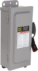 Square D - 30 Amp, 600 VAC/VDC, 3 Pole Fused Safety Switch - NEMA 12 & 3R, 7.5 hp at 480 VAC, 5 hp at 250 VDC (Single Phase), 20 hp at 600 VAC, 10 hp at 600 VDC (Triple Phase) - Eagle Tool & Supply