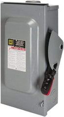 Square D - 30 Amp, 600 VAC/VDC, 3 Pole Fused Safety Switch - NEMA 3R, 7.5 hp at 480 VAC, 5 hp at 250 VDC (Single Phase), 20 hp at 600 VAC, 10 hp at 600 VDC (Triple Phase), 3PST Contact Form - Eagle Tool & Supply