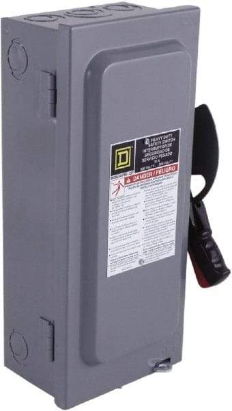 Square D - 100 Amp, 600 VAC/VDC, 4 Pole Nonfused Safety Switch - NEMA 1, 75 hp at 600 VAC, 50 hp at 600 VDC (Triple Phase), 4PST Contact Form - Eagle Tool & Supply