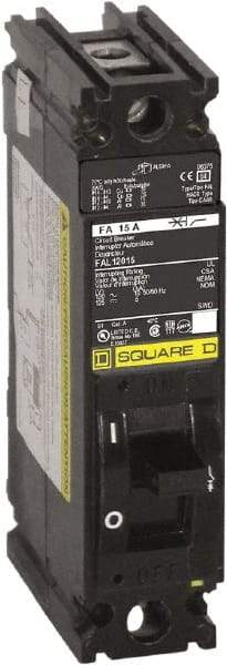 Square D - 20 Amp, 240 VAC, 1 Pole, Individually Mounted Molded Case Circuit Breaker - Thermal Magnetic Trip, 10 kA at 240 VAC Breaking Capacity, 12-4 (Aluminum), 14-4 (Copper) AWG, 4.13 Inch Deep x 6 Inch High x 1-1/2 Inch Wide - Eagle Tool & Supply