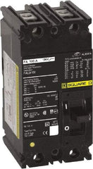 Square D - 20 Amp, 250 VDC, 480 VAC, 2 Pole, Panel Mount Molded Case Circuit Breaker - Thermal Magnetic Trip, 18 kA at 480/600 VAC Breaking Capacity, 12-4 (Aluminum), 14-4 (Copper) AWG, 4.13 Inch Deep x 6 Inch High x 3 Inch Long - Eagle Tool & Supply