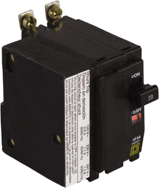 Square D - 20 Amp, 240 VAC, 2 Pole, Bolt On Miniature Circuit Breaker - 14-8 AWG - Eagle Tool & Supply