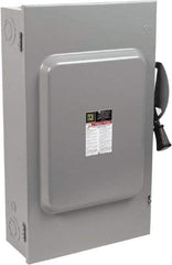 Square D - 200 Amp, 240 V, 3 Pole Nonfused Safety Switch - NEMA 1, 15 hp at 240 VAC (Single Phase), 60 hp at 240 VAC (Triple Phase), 3PST Contact Form - Eagle Tool & Supply