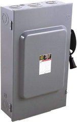 Square D - 200 Amp, 240 V, 2 Pole Fused Safety Switch - NEMA 1, 15 hp at 240 VAC (Single Phase), 60 hp at 240 VAC (Triple Phase), DPST Contact Form - Eagle Tool & Supply