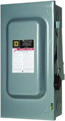 Square D - 100 Amp, 240 V, 2 Pole Fused Safety Switch - NEMA 1, 15 hp at 240 VAC (Single Phase), 30 hp at 240 VAC (Triple Phase), DPST Contact Form - Eagle Tool & Supply