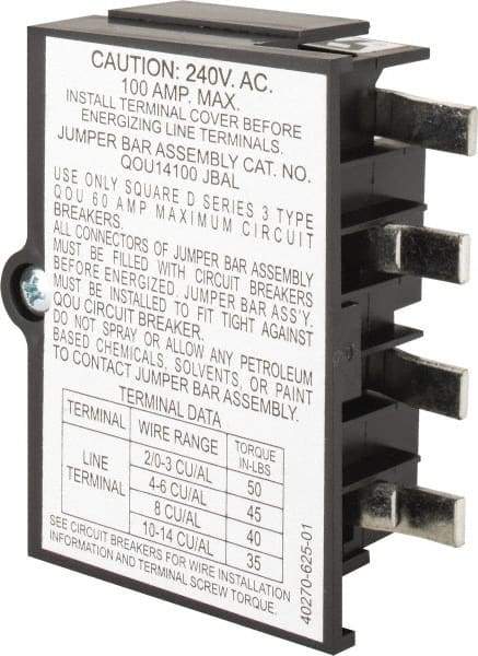 Square D - 100 Amp Circuit Breaker Jumper Bar Assembly - Use with QOU Circuit Breaker - Eagle Tool & Supply