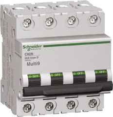 Schneider Electric - 16 Amp, 480Y/277 V, 4 Pole, DIN Rail Mount Miniature Circuit Breaker - Thermal Magnetic Trip - Eagle Tool & Supply