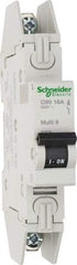 Schneider Electric - 15 Amp, 125 VDC, 240 VAC, 60 VDC, 1 Pole, DIN Rail Mount, Fixed Mount Miniature Circuit Breaker - Thermal Magnetic Trip, Multiple Breaking Capacity Ratings, 73mm Deep x 123mm High x 18mm Wide - Eagle Tool & Supply