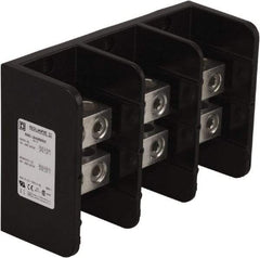 Square D - 3 Poles, 500 (Aluminium), 620 (Copper) Amp, Phenolic Power Distribution Block - 600 VAC, 2 Primary Connection - Eagle Tool & Supply