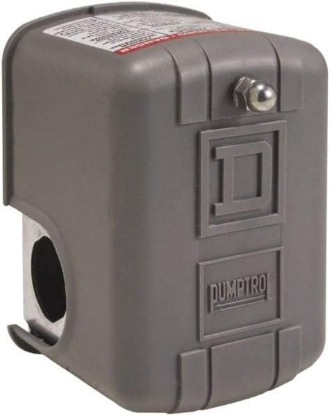 Square D - 1 and 3R NEMA Rated, 50 to 70 psi, Electromechanical Pressure and Level Switch - Adjustable Pressure, 575 VAC, L1-T1, L2-T2 Terminal, For Use with Square D Pumptrol - Eagle Tool & Supply