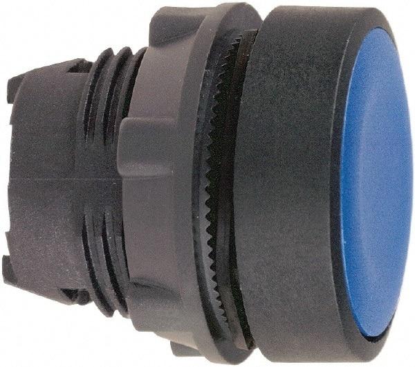 Schneider Electric - 22mm Mount Hole, Flush, Pushbutton Switch Only - Round, Blue Pushbutton, Nonilluminated, Momentary (MO) - Eagle Tool & Supply