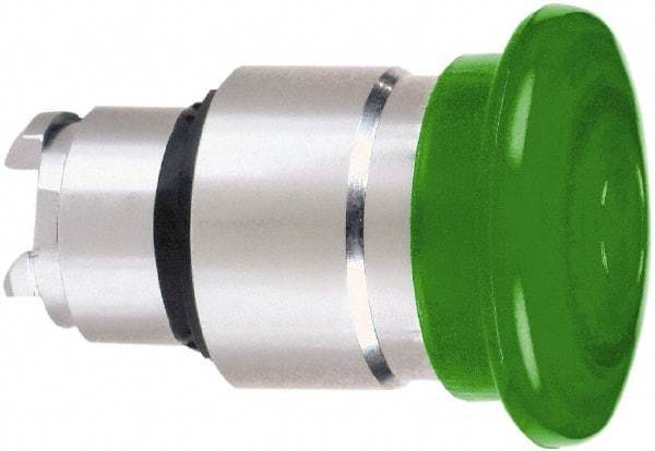 Schneider Electric - 22mm Mount Hole, Extended Mushroom Head, Pushbutton Switch Only - Round, Green Pushbutton, Nonilluminated, Momentary (MO) - Eagle Tool & Supply