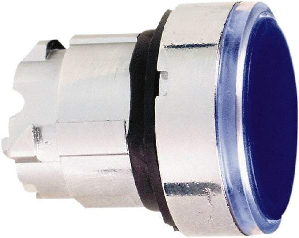 Schneider Electric - 22mm Mount Hole, Flush, Pushbutton Switch Only - Round, Blue Pushbutton, Nonilluminated, Momentary (MO) - Eagle Tool & Supply