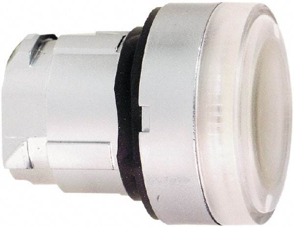 Schneider Electric - 22mm Mount Hole, Flush, Pushbutton Switch Only - Round, White Pushbutton, Illuminated, Momentary (MO) - Eagle Tool & Supply