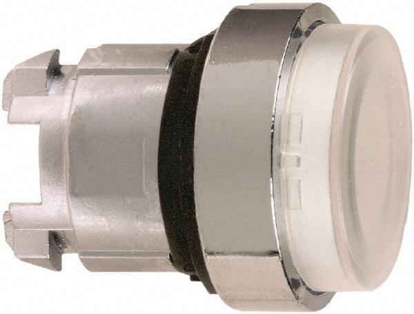 Schneider Electric - 22mm Mount Hole, Extended Straight, Pushbutton Switch Only - Round, White Pushbutton, Illuminated, Maintained (MA) - Eagle Tool & Supply