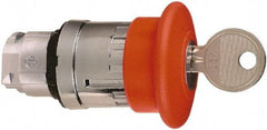 Schneider Electric - 22mm Mount Hole, Extended Mushroom Head, Pushbutton Switch Only - Round, Red Pushbutton, Maintained (MA), Momentary (MO) - Eagle Tool & Supply