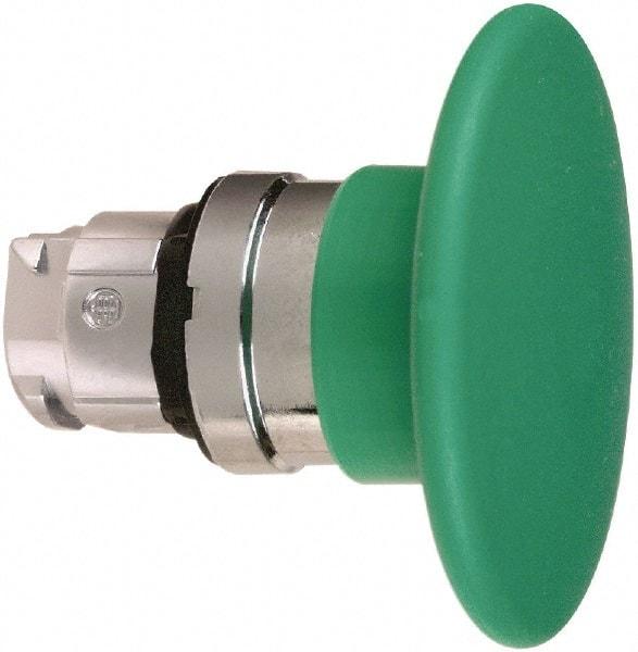 Schneider Electric - 22mm Mount Hole, Extended Mushroom Head, Pushbutton Switch Only - Round, Green Pushbutton, Nonilluminated, Momentary (MO) - Eagle Tool & Supply