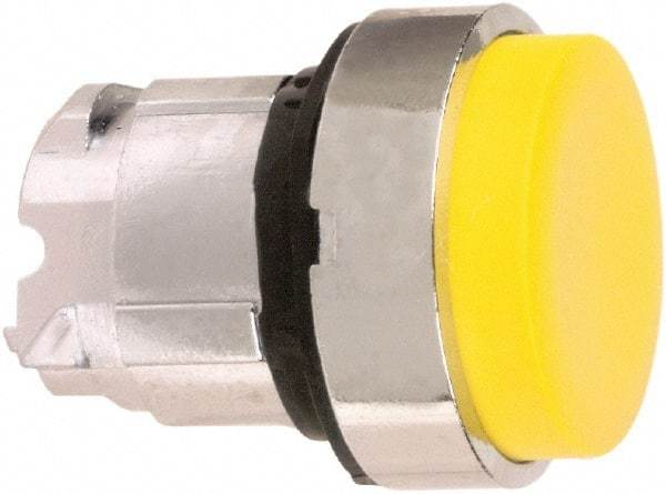 Schneider Electric - 22mm Mount Hole, Extended Straight, Pushbutton Switch Only - Round, Yellow Pushbutton, Nonilluminated, Momentary (MO) - Eagle Tool & Supply