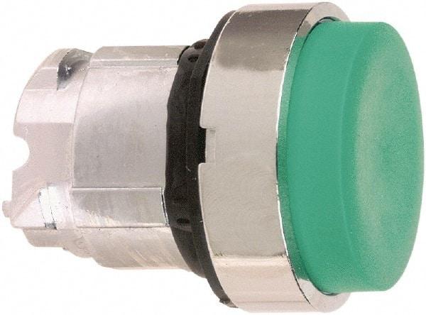 Schneider Electric - 22mm Mount Hole, Extended Straight, Pushbutton Switch Only - Round, Green Pushbutton, Nonilluminated, Momentary (MO) - Eagle Tool & Supply