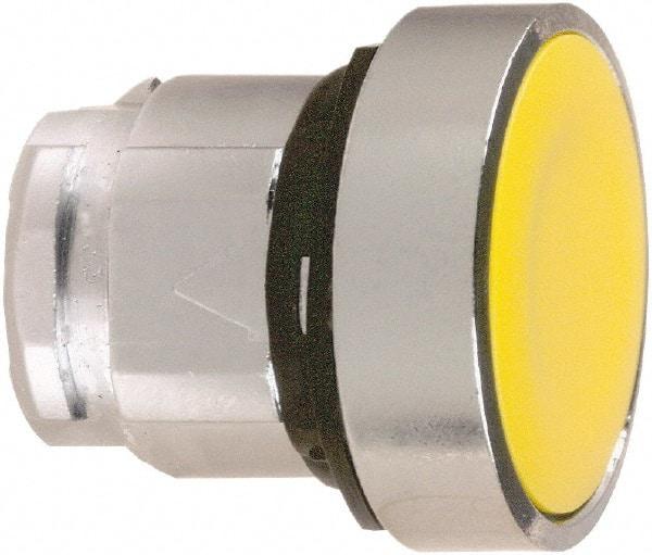 Schneider Electric - 22mm Mount Hole, Flush, Pushbutton Switch Only - Round, Yellow Pushbutton, Nonilluminated, Momentary (MO) - Eagle Tool & Supply