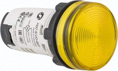 Schneider Electric - 24 V Yellow Lens LED Pilot Light - Round Lens, Screw Clamp Connector, 29mm Wide - Eagle Tool & Supply