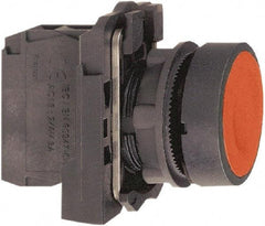 Schneider Electric - 22mm Mount Hole, Flush, Pushbutton Switch with Contact Block - Round, Red Pushbutton, Momentary (MO) - Eagle Tool & Supply