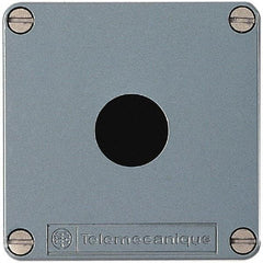 Schneider Electric - 1 Hole, Zinc Alloy Pushbutton Switch Enclosure - 80mm High x 80mm Wide x 49mm Deep - Eagle Tool & Supply