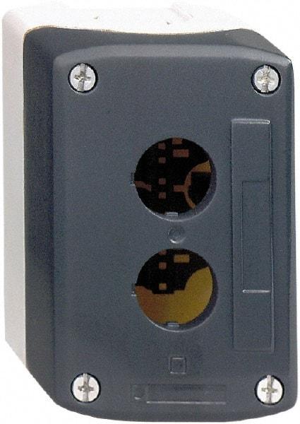 Schneider Electric - 3 Hole, 22mm Hole Diameter, Polycarbonate Pushbutton Switch Enclosure - 13, 4X NEMA Rated - Eagle Tool & Supply