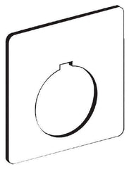 Schneider Electric - Square, Plastic Legend Plate - Blank - White Background, 30mm Hole Diameter, 57 Inch Square - Eagle Tool & Supply