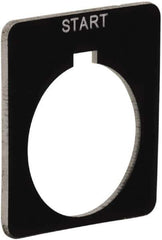 Schneider Electric - Square, Plastic Legend Plate - Start - Black Background, White Letters, 1.2 Inch Hole Diameter, 1-3/4 Inch Square - Eagle Tool & Supply