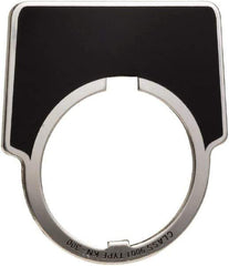 Schneider Electric - Aluminum Legend Plate - Open - Black Background, 30mm Hole Diameter, 1-3/4 Inch Wide - Eagle Tool & Supply