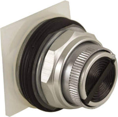 Schneider Electric - 30mm Mount Hole, Pushbutton Switch Only - Round, Black Pushbutton, Nonilluminated, Maintained (MA), Momentary (MO) - Eagle Tool & Supply