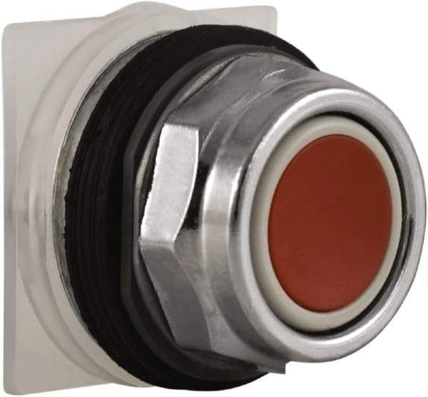 Schneider Electric - 30mm Mount Hole, Extended Straight, Pushbutton Switch Only - Round, Red Pushbutton, Momentary (MO), Weatherproof, Dust and Oil Resistant - Eagle Tool & Supply