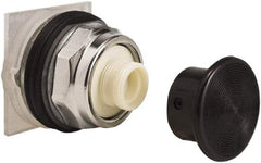 Schneider Electric - 30mm Mount Hole, Extended Straight, Pushbutton Switch Only - Black Pushbutton, Momentary (MO) - Eagle Tool & Supply