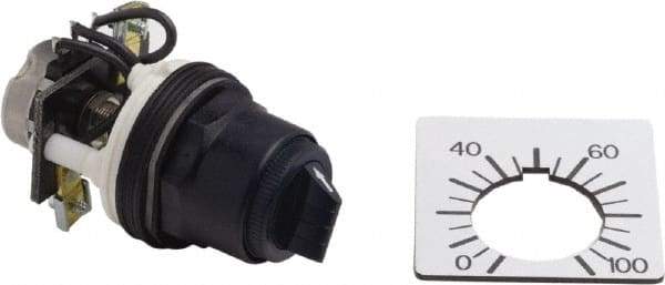 Square D - 1,000 Ohm, 30mm, 300 VAC Potentiometer - 2 Watts, Nonilluminated, Knob Operated, NEMA 4, 13 - Eagle Tool & Supply