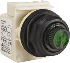 Schneider Electric - 24 V, 28 V Green Lens Indicating Light - Round Lens, Screw Clamp Connector, Corrosion Resistant, Dust Resistant, Oil Resistant - Eagle Tool & Supply