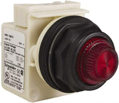 Schneider Electric - 24 V, 28 V Red Lens Indicating Light - Round Lens, Screw Clamp Connector, Corrosion Resistant, Dust Resistant, Oil Resistant - Eagle Tool & Supply