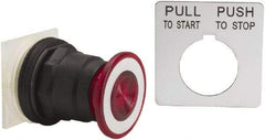 Schneider Electric - 30mm Mount Hole, Extended Straight, Pushbutton Switch Only - Red Pushbutton, Maintained (MA), Momentary (MO) - Eagle Tool & Supply